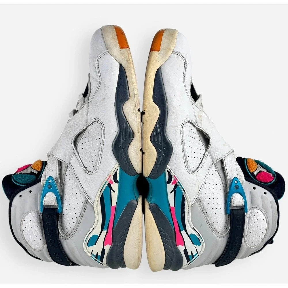 Air Jordan Retro South Beach Sz 12‎ 305381-113 White Pink Teal Basketball Shoes